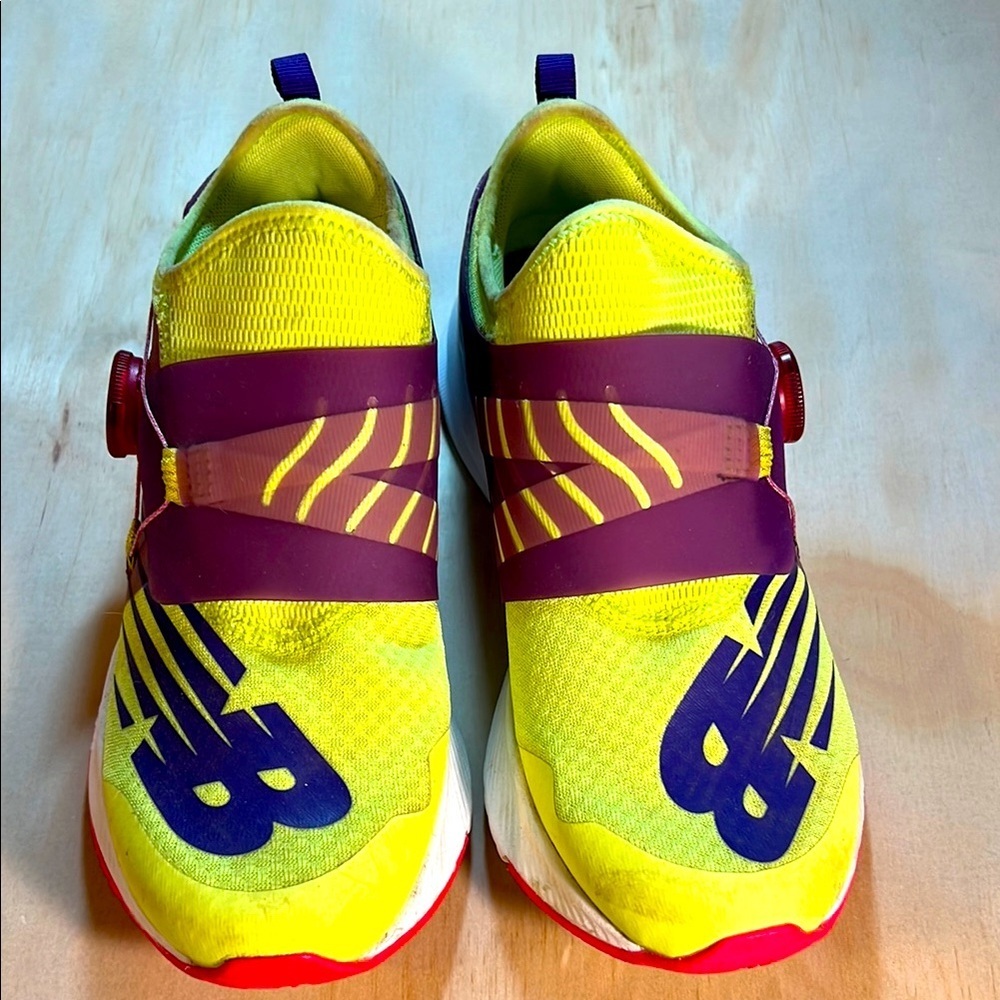 New Balance Yellow and Purple Sneakers with Boa Closure Sz 8.5
